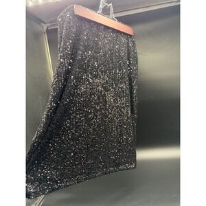 Cable & Gauge Womens Black Sequin Skirt Size Small Party Shiny
